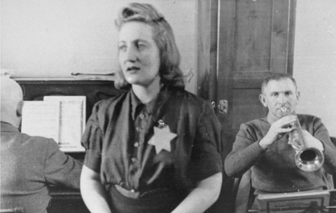 Violinists perform in the Kovno ghetto orchestra